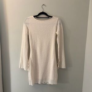 Wild Fable Ivory Textured Long Sleeve Dress